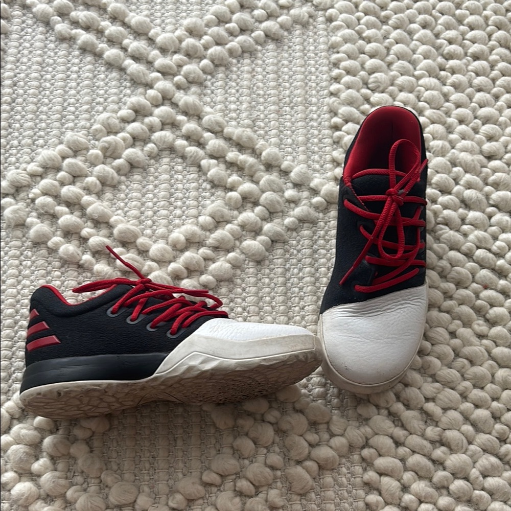 Adidas Harden Black/ White Sneakers /Red Sz 2